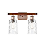 Innovations Lighting Candor 2 Light 16" Wide Bathroom Vanity Light Antique Copper / Clear Waterglass