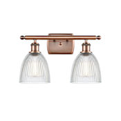 Innovations Lighting Castile 2 Light 16" Wide Bathroom Vanity Light Antique Copper / Clear