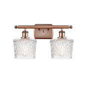 Innovations Lighting Niagra 2 Light 16" Wide Bathroom Vanity Light Antique Copper / Clear
