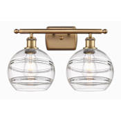 Innovations Lighting Rochester 2 Light 18" Wide Vanity Light Brushed Brass / Clear
