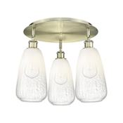 Innovations Lighting Brookhaven Almond 3 Light 18" Wide Flush Mount Ceiling Fixture Antique Brass / Opal