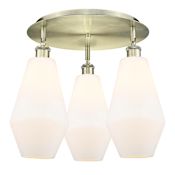 Innovations Lighting Cindyrella 3 Light 19" Wide Flush Mount Ceiling Fixture Antique Brass / Cased Matte White