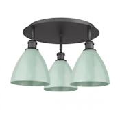 Innovations Lighting Ballston 3 Light 19" Wide Flush Mount Ceiling Fixture Matte Black