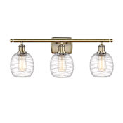 Innovations Lighting Belfast 3 Light 26" Wide Vanity Light Antique Brass / Deco Swirl