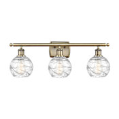 Innovations Lighting Athens 3 Light 26" Wide Vanity Light Antique Brass / Clear Deco Swirl