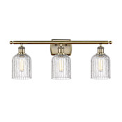 Innovations Lighting Bridal Veil 3 Light 25" Wide Vanity Light Antique Brass / Clear
