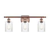 Innovations Lighting Hadley 3 Light 26" Wide Bathroom Vanity Light Antique Copper / Clear