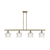 Innovations Lighting Niagra 4 Light 48" Wide Linear Pendant Antique Brass / Clear