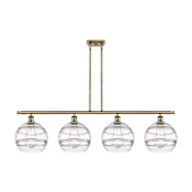Innovations Lighting Rochester 4 Light 48" Wide Linear Pendant Antique Brass / Clear