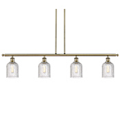 Innovations Lighting Bridal Veil 4 Light 48" Wide Linear Pendant Antique Brass / Clear