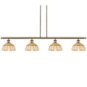 Innovations Lighting Bristol Natural II 4 Light 48" Wide Linear Pendant Antique Brass / Natural
