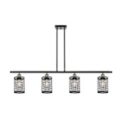 Innovations Lighting Nestbrook 4 Light 48" Wide Cage Linear Pendant Black Antique Brass / Matte Black