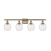 Innovations Lighting Belfast 4 Light 36" Wide Vanity Light Antique Brass / Deco Swirl