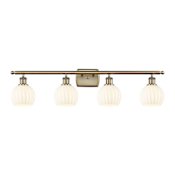 Innovations Lighting White Venetian 4 Light 36" Wide Vanity Light Antique Brass / White Venetian