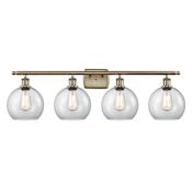 Innovations Lighting Athens 4 Light 36" Wide Vanity Light Antique Brass / Clear