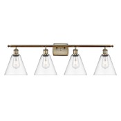 Innovations Lighting Berkshire 4 Light 38" Wide Vanity Light Antique Brass / Clear