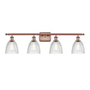 Innovations Lighting Castile 4 Light 36" Wide Bathroom Vanity Light Antique Copper / Clear