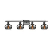 Innovations Lighting Fenton 4 Light 36" Wide Bathroom Vanity Light Matte Black / Plated Smoked