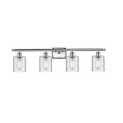 Innovations Lighting Cobleskill 4 Light 36" Wide Bathroom Vanity Light Brushed Satin Nickel / Clear Ripple