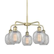 Innovations Lighting Belfast 5 Light 24" Wide Chandelier Antique Brass / Clear Crackle