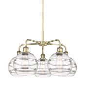 Innovations Lighting Rochester 5 Light 26" Wide Chandelier Antique Brass / Clear