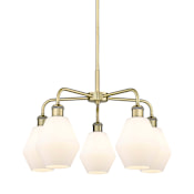 Innovations Lighting Cindyrella 5 Light 24" Wide Chandelier Antique Brass / Cased Matte White