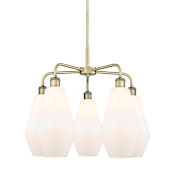 Innovations Lighting Cindyrella 5 Light 25" Wide Chandelier Antique Brass / Cased Matte White