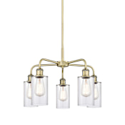 Innovations Lighting Clymer 5 Light 22" Wide Chandelier Antique Brass / Clear