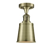 Innovations Lighting Addison Single Light 5" Wide Semi-Flush Ceiling Fixture Antique Brass / Antique Brass