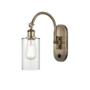 Innovations Lighting Clymer 13" Tall Wall Sconce Antique Brass / Clear