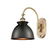Innovations Lighting Adirondack 12" Tall Wall Sconce Brushed Brass / Matte Black