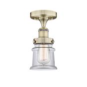 Innovations Lighting Canton 6" Wide Semi-flush Ceiling Fixture Antique Brass / Clear