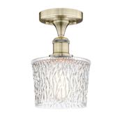Innovations Lighting Niagra 7" Wide Semi-Flush Ceiling Fixture Antique Brass / Clear