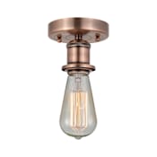 Innovations Lighting Bare Bulb 2" Wide Semi-flush Ceiling Fixture Antique Copper