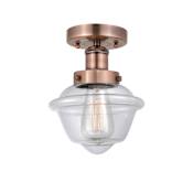 Innovations Lighting Oxford 7" Wide Semi-flush Ceiling Fixture Antique Copper / Clear