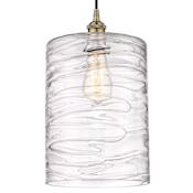 Innovations Lighting Cobbleskill 9" Wide Mini Pendant Antique Brass / Deco Swirl