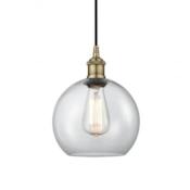 Innovations Lighting Athens 8" Wide Mini Pendant Antique Brass / Clear