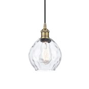 Innovations Lighting Waverly 6" Wide Mini Pendant Antique Brass / Clear