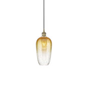 Innovations Lighting Brookhaven Flute 7" Wide Mini Pendant Antique Brass / Amber