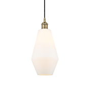 Innovations Lighting Cindyrella 7" Wide Mini Pendant Antique Brass / Cased Matte White