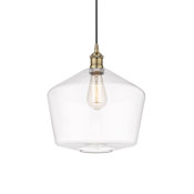 Innovations Lighting Cindyrella 12" Wide Pendant Antique Brass / Clear