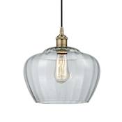Innovations Lighting Fenton 11" Wide Pendant Antique Brass / Clear