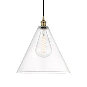 Innovations Lighting Berkshire 16" Wide Pendant Antique Brass / Clear
