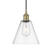 Innovations Lighting Berkshire 8" Wide Mini Pendant Antique Brass / Clear