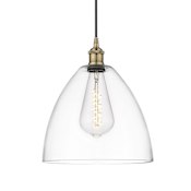 Innovations Lighting Edison Dome 12" Wide Pendant Antique Brass / Clear