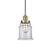 Innovations Lighting Canton 6" Wide Mini Pendant Antique Brass / Clear