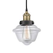 Innovations Lighting Oxford 7" Wide Mini Pendant Black Antique Brass / Clear