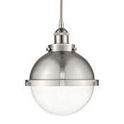Innovations Lighting Hampden 9" Wide Mini Pendant Brushed Satin Nickel / Clear