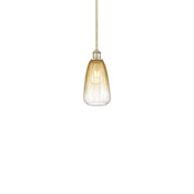 Innovations Lighting Brookhaven Almond 6" Wide Mini Pendant Antique Brass / Amber