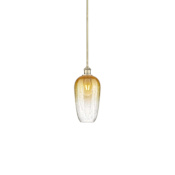 Innovations Lighting Brookhaven Flute 7" Wide Mini Pendant Antique Brass / Amber